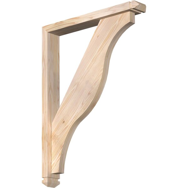 Ekena Millwork Funston Arts and Crafts Smooth Bracket w/ Offset Brace, Douglas Fir, 3 1/2"W x 24"D x 32"H BKT0402X24X32FST03SDF - main
